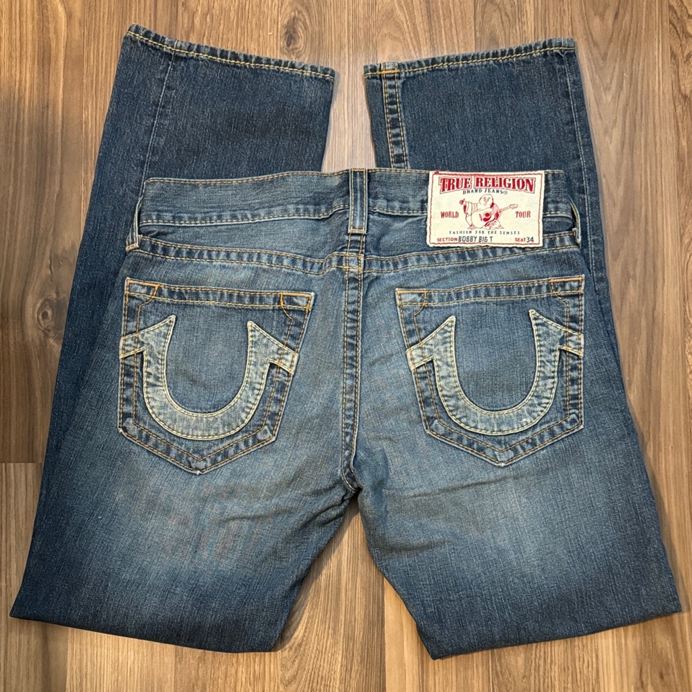 True Religion Vintage Bobby Big T Mens Denim Jeans 33